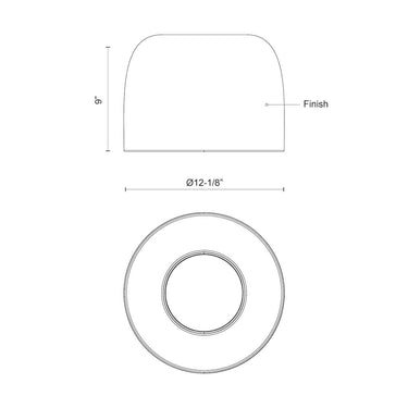 Kuzco Cayne FM44912-BK/WH 12 Inch LED Flush Mount 5