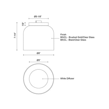 Kuzco Cedar FM52508 8 Inch LED Flush Mount 1