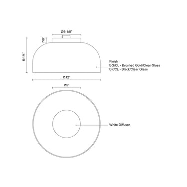 Kuzco Cedar FM52512 12 Inch LED Flush Mount 1