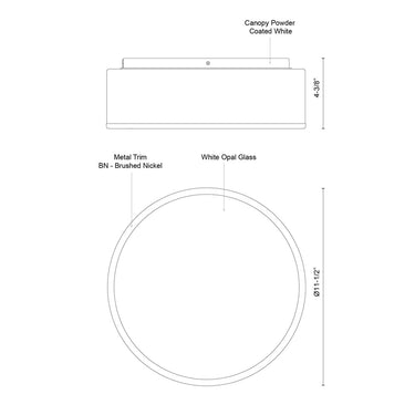 Kuzco Charlie FM6012 12 Inch LED Flush Mount 2
