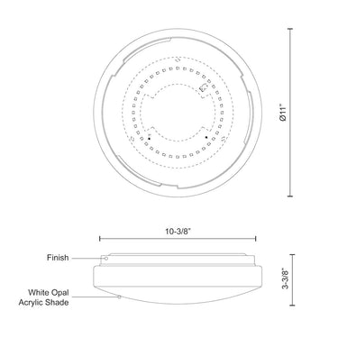 Kuzco Collins FM9711-WH-5CCT 11 Inch LED Flush Mount 2