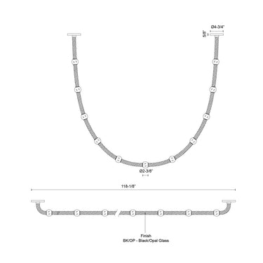 Kuzco Corda PD39310-BK/OP-UNV-010 10-ft LED Pendant 4