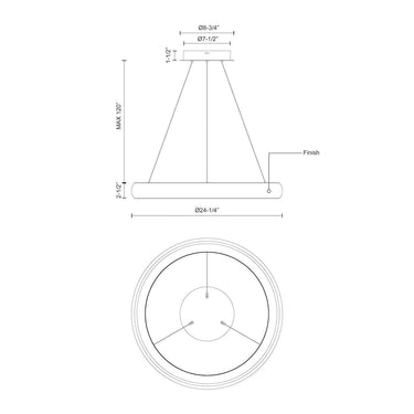 Kuzco Cortana PD82724 24 Inch LED Pendant 2