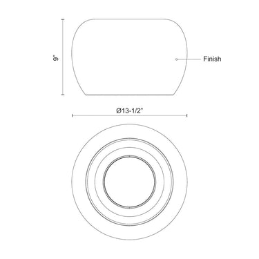 Kuzco Croft FM44614-BK/WH 14 Inch LED Flush Mount 5