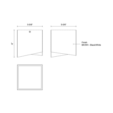 Kuzco Cubix FM31205-BK/WH 5 Inch LED Flush Mount 3