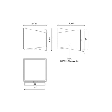 Kuzco Cubix WS31205-BK/WH 5 Inch LED Wall Sconce 1