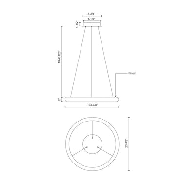 Kuzco Cumulus Minor PD80324-WH-UNV 24 Inch LED Pendant 1