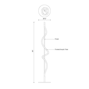 Kuzco Cursive FL95360-BK 12 Inch LED Floor Lamp 3