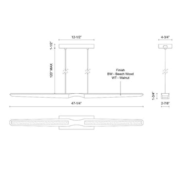 Kuzco Dakota 47-in Linear Pendant 12