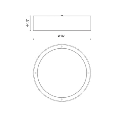 Kuzco Dalton FM7916 16 Inch LED Flush Mount 1