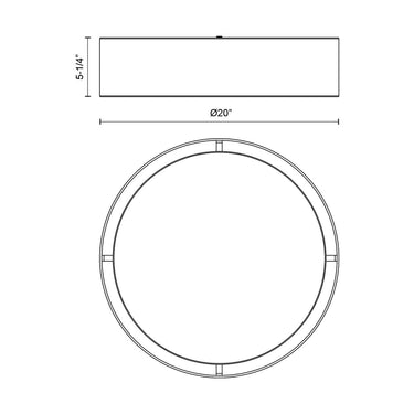Kuzco Dalton FM7920 20 Inch LED Flush Mount 1