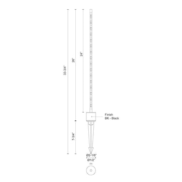 Kuzco Dorian EG26724-BK 24 Inch LED Exterior Low Voltage Landscape 3