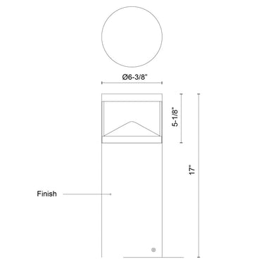 Kuzco Dover EB83317-BK-UNV 17 Inch LED Exterior Bollard 1