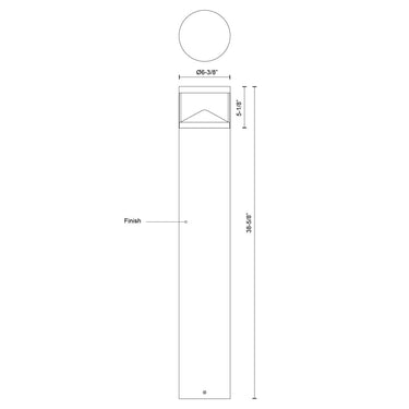 Kuzco Dover EB83339-BK-UNV 39 Inch LED Exterior Bollard 1