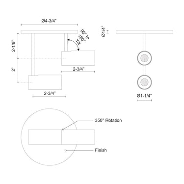 Kuzco Downey SF15102 3 Inch LED Semi-Flush Mount 2