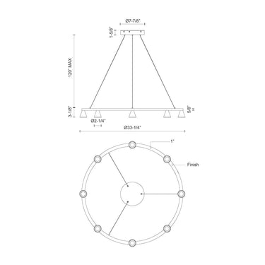 Kuzco Dune CH19933 33 Inch LED Chandelier 3