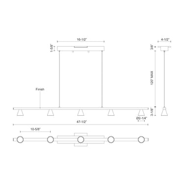 Kuzco Dune LP19947 47 Inch LED Linear Pendant 3