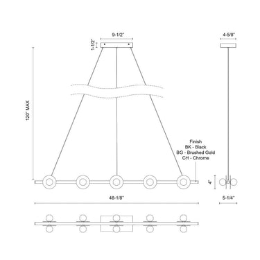 Kuzco Elixir 48-in Linear Pendant 14