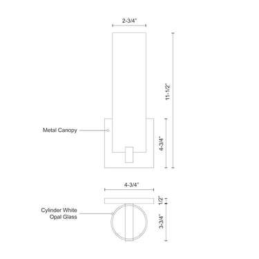 Kuzco Elizabeth 601484BG-LED 12 Inch LED Wall Sconce 1
