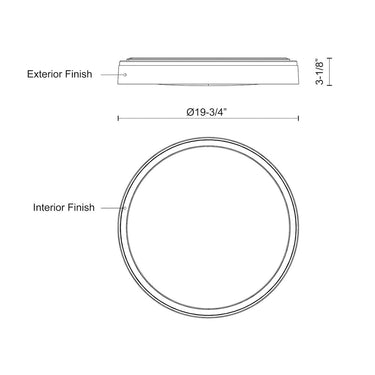 Kuzco Essex FM43920 20 Inch LED Flush Mount 1