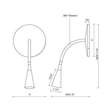 Kuzco Eton WS18901 5 Inch LED Wall Sconce 1