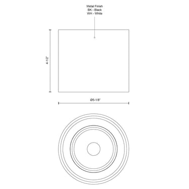 Kuzco Falco FM10605-UNV 5 Inch LED Flush Mount 4