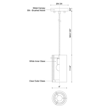 Kuzco Firenze 41311W 4 Inch Pendant 2