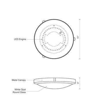 Kuzco Floyd 501102 11 Inch LED Flush Mount 2