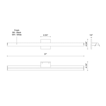 Kuzco Galleria WS10437 37 Inch LED Wall Sconce 2