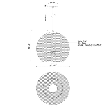 Kuzco Gibraltar 494418 18 Inch Pendant 2