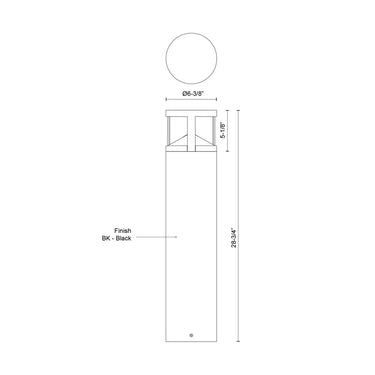 Kuzco Glen EB82229-BK-UNV 29 Inch LED Exterior Bollard 1