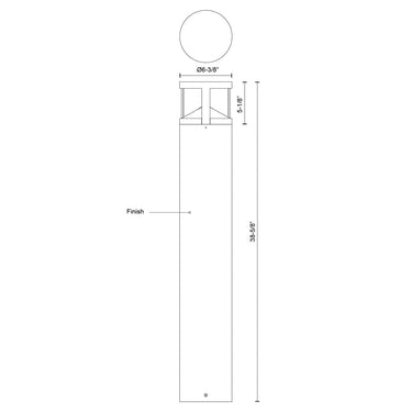 Kuzco Glen EB82239-BK-UNV 39 Inch LED Exterior Bollard 1