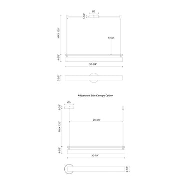 Kuzco Gramercy LP70130-BK-UNV 30 Inch LED Linear Pendant 5