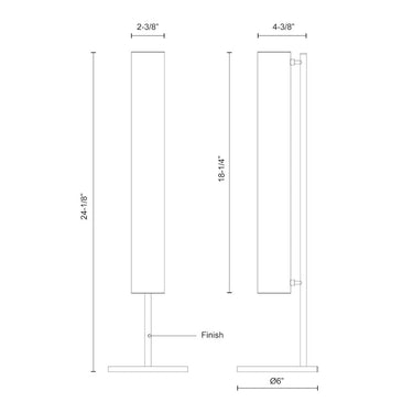 Kuzco Gramercy TL70124-BK 24 Inch LED Table Lamp 1