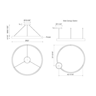 Kuzco Halo PD22753 53 Inch LED Pendant 2