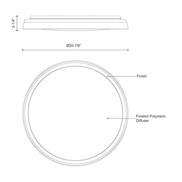 Kuzco Hampton FM43121 21 Inch LED Flush Mount 1
