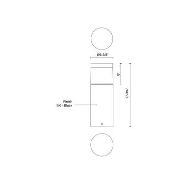 Kuzco Hanover EB49718-BK-UNV 18 Inch LED Exterior Bollard 1