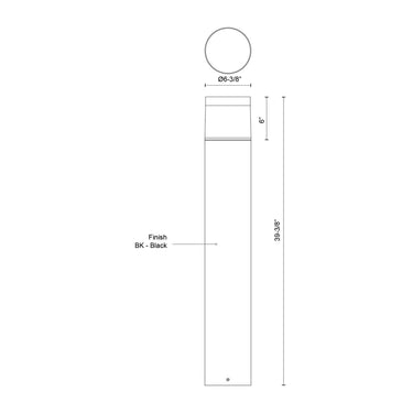 Kuzco Hanover EB49740-BK-UNV 40 Inch LED Exterior Bollard 1
