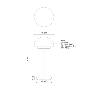 Kuzco Hinata TL63812 12 Inch LED Table Lamp 4