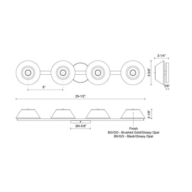 Kuzco Holt VL45730 30 Inch LED Vanity Light 1