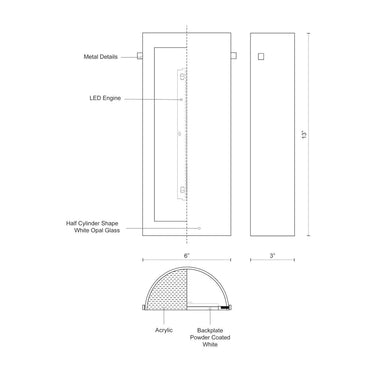 Kuzco Hudson WS3313 13 Inch LED Wall Sconce 2