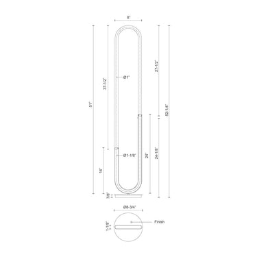 Kuzco Huron FL95150 52 Inch LED Floor Lamp 2
