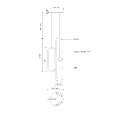 Kuzco Huron MP95103 3 Head LED Multi Pendant 2