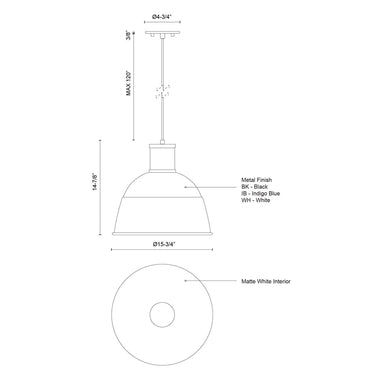 Kuzco Irving 493516 16 Inch Pendant 2