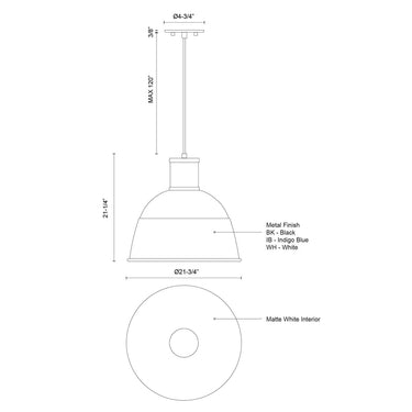 Kuzco Irving 493522 22 Inch Pendant 2