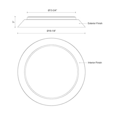Kuzco Jasper FM43419 19 Inch LED Flush Mount 2