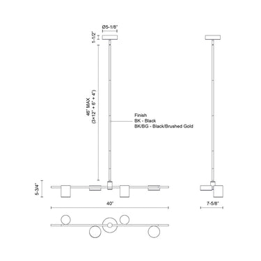 Kuzco Jayden LP96840 40 Inch LED Linear Pendant 2