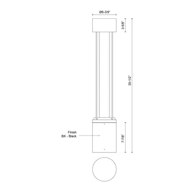 Kuzco Knox EB41936-BK-UNV 36 Inch LED Exterior Bollard 2