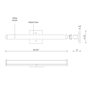 Kuzco Latitude-Slim VL4721-CH 21 Inch LED Vanity Light 1
