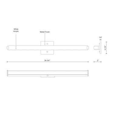 Kuzco Latitude-Slim VL4737-CH 37 Inch LED Vanity Light 2